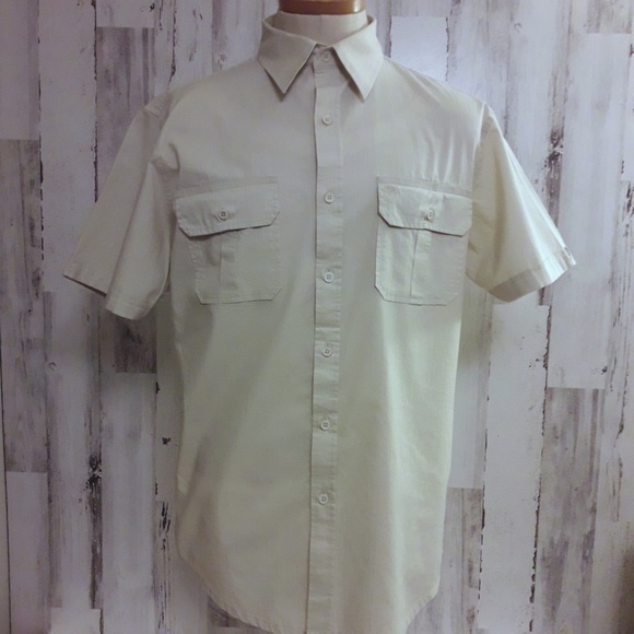 Bundle “3 x $20" TIMBERLAND Men's S/S Button Down Cotton Cream Shirt M - Picture 1 of 8